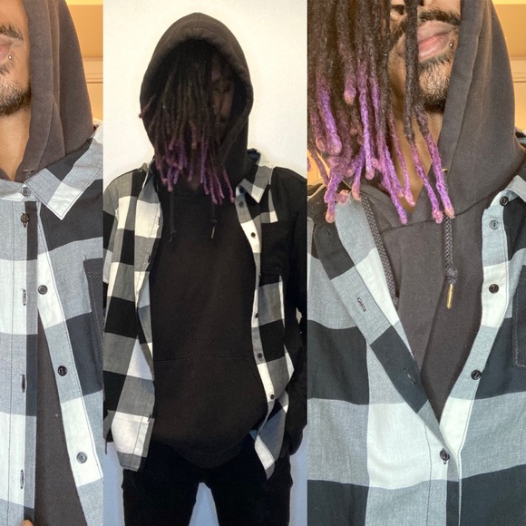 Unisex Up-cycled Patchwork Button-Up - Picture 1 of 5